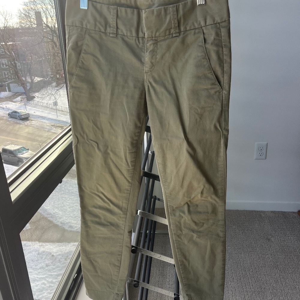 Jcrew olive green Andie skinny ankle chino 00p